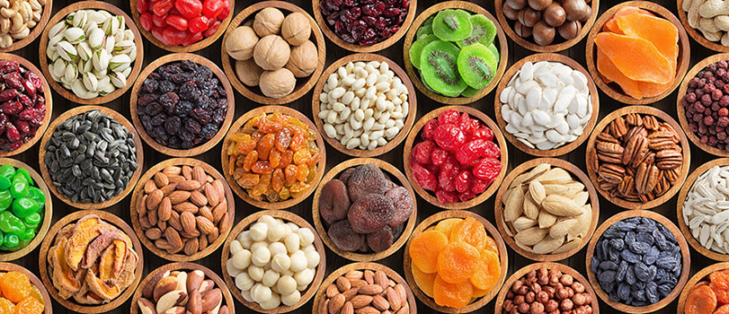 News_Food_Fruits and Nuts Containers of dried fruit and nuts